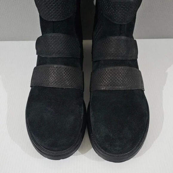 NEW Miz Mooz Noland Knee High Boot Womens EU 41 Black Suede Tall Riding Strappy - Picture 5 of 16